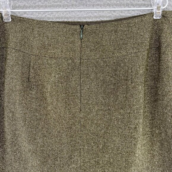 Talbots Skirt Womens 10 Green Wool Silk Blend Above Knee Straight Career Vintage - Picture 4 of 10
